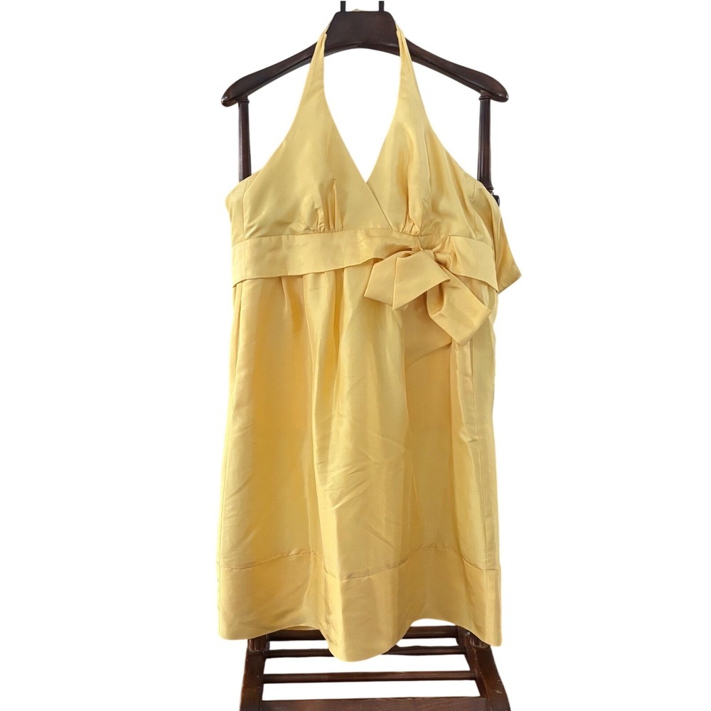 Jenny Yoo Collection | 8 | Silk | Plunging Halter Mini Dress | Bow | Formal